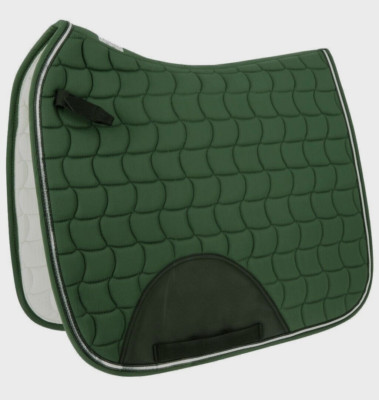 Schabracke Equitheme Sport grün mit Paspel silber/schwarz Dressur