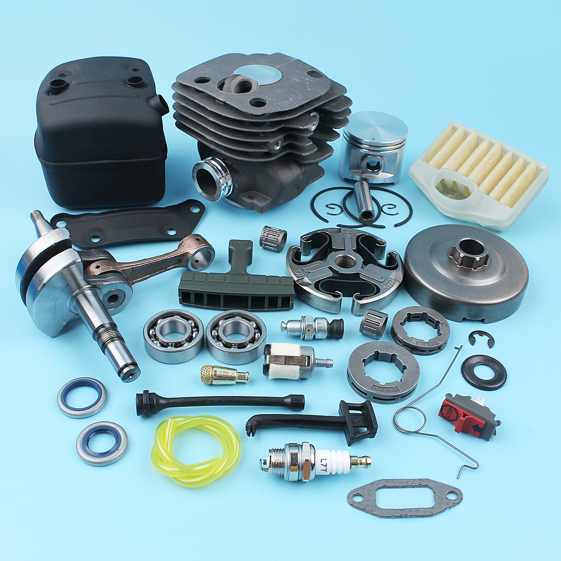 Cylinder Piston Crankshaft Muffler Kit for Husqvarna 372 365 371