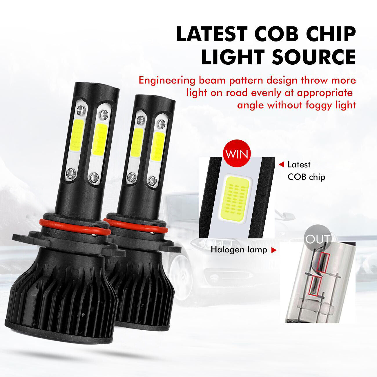 For Honda Accord 20032007 9005 9006 LED Headlight Bulbs High Low Beam