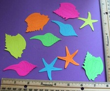 15 beachy SEASHELLS cardstock paper die cut embellishments scrapbook