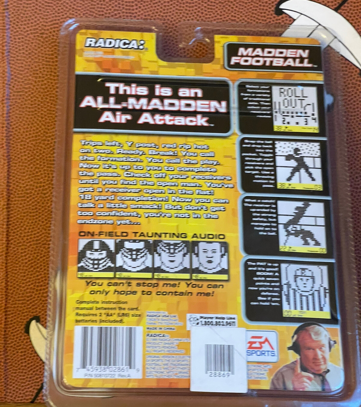 Radica Madden Football Throw Motion Handheld Electronic Football EA