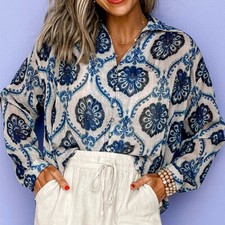 Printed Shirt For Women - Buttoned Loose Shirt For Women