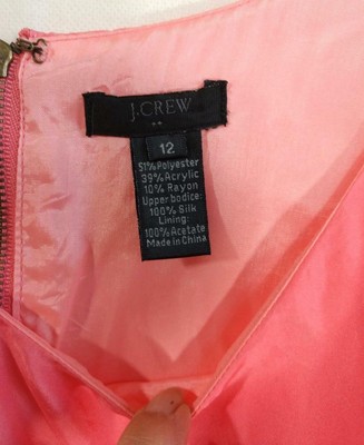 Robe Deux-pièces J.Crew - Taille 12 - Haut En Soie Rose, Jupe En Tweed Doublée - Occasion Très Bon état
