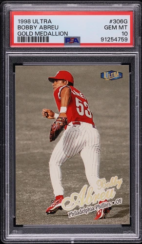 1998 FLEER ULTRA GOLD MEDALLION #306 BOBBY ABREU PHILLIES PSA 10 GEM MINT POP 1