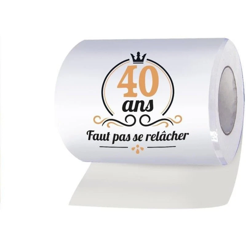 Papier toilette - Décoré - 40ans - Humour - Idée cadeau - Fête - Anniversaire - - Photo 2/3