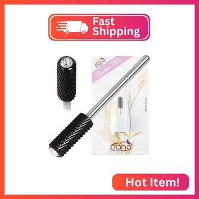 PANA Crystal Top Nail Drill Bits - 3/32'' Small Barrel Black Carbide Bits Coarse