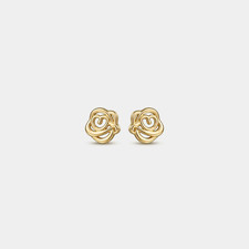 Tiny Small Rose Flower Stud Earrings in 925 Sterling Silver