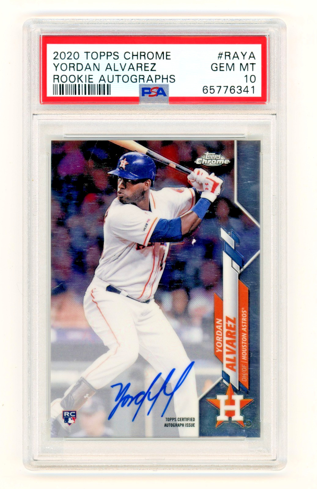 2020 Topps Chrome Yordan Alvarez Rookie  Hard Auto PSA 10 #RAYA (RC)