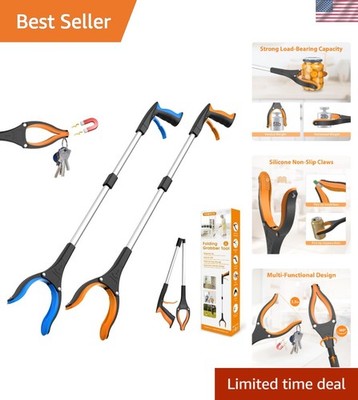 32'' Grabber Reacher Tool 2-Pack - Lightweight & Foldable for Safe Retrieval