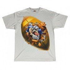 Looney Tunes Taz Tasmanian Devil Burst Football T-Shirt Men XL NWT Vintage 1997