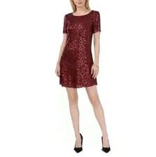 Brand New Vince Camuto Burgundy Sparkle & Shine Sequined Dress - Size XL