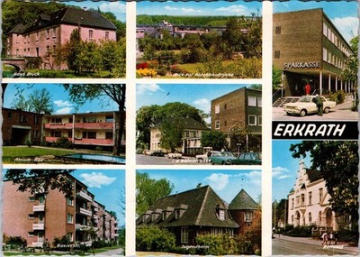 1973 ERKRATH Germany Multi-View Postcard - Haus Bruck Sparkasse Rathaus