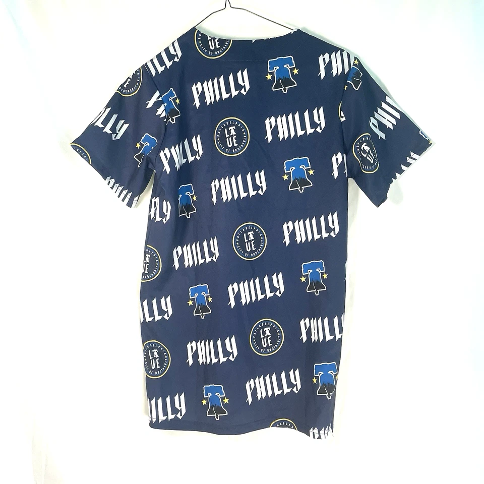 Philadelphia Phillies City Connect Scrub Top Blue Adult Small (XS) Temple Health - Image 2 of 4