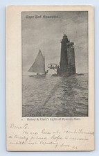 1904 Bishop & Clerk's Light Hyannis MA Cape Cod Lighthouse Postcard