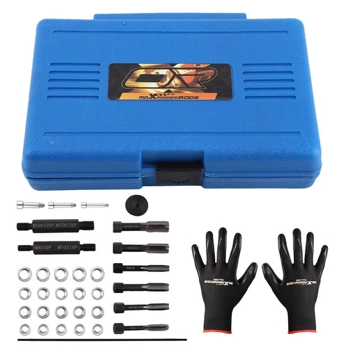 Thread Repair Kit with Inserts M8-M14 for Glow Plug Engine Head Restoration