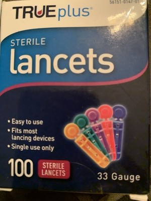 Trueplus NI743533 Sterile Lancet - 100 Count, Free Shipping,