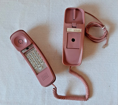 Retro 80s Spectra-Phone TL-6 Pink/Mauve Pastel Touch Tone Phone Wall/Desk WORKS