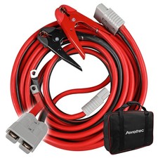 1 Gauge 30ft 800A Jumper Cables - Heavy Duty Booster Cables with Connect Clamps