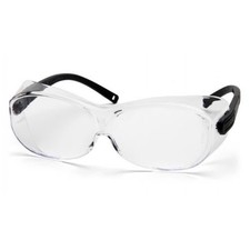 Pyramex S7510STJ OTS XL Safety Glasses Clear H2X Anti-Fog Lens Black