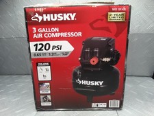 Husky 3 Gal 120PSI Portable Electric Oil-Free Light Duty Pancake Air Compressor