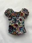 Vintage Barbie Clone Paisley Floral Colorful Peasant Top Fashion Doll Clothes