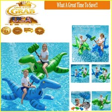 2Pack Inflatable Dinosaur Pool Floats with Hammers for Kids Adults Lake Beach