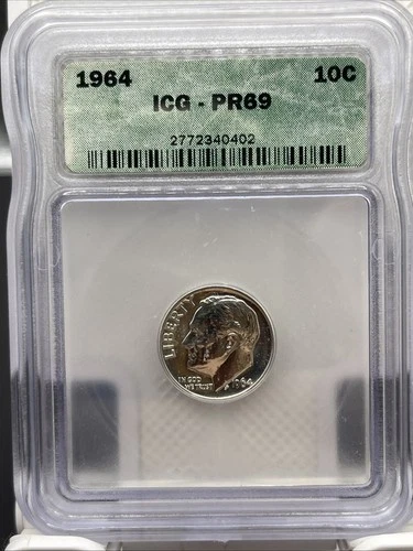 1964 P Roosevelt Silver Dime Coin PR69 ICG Gem Proof Nice Coin