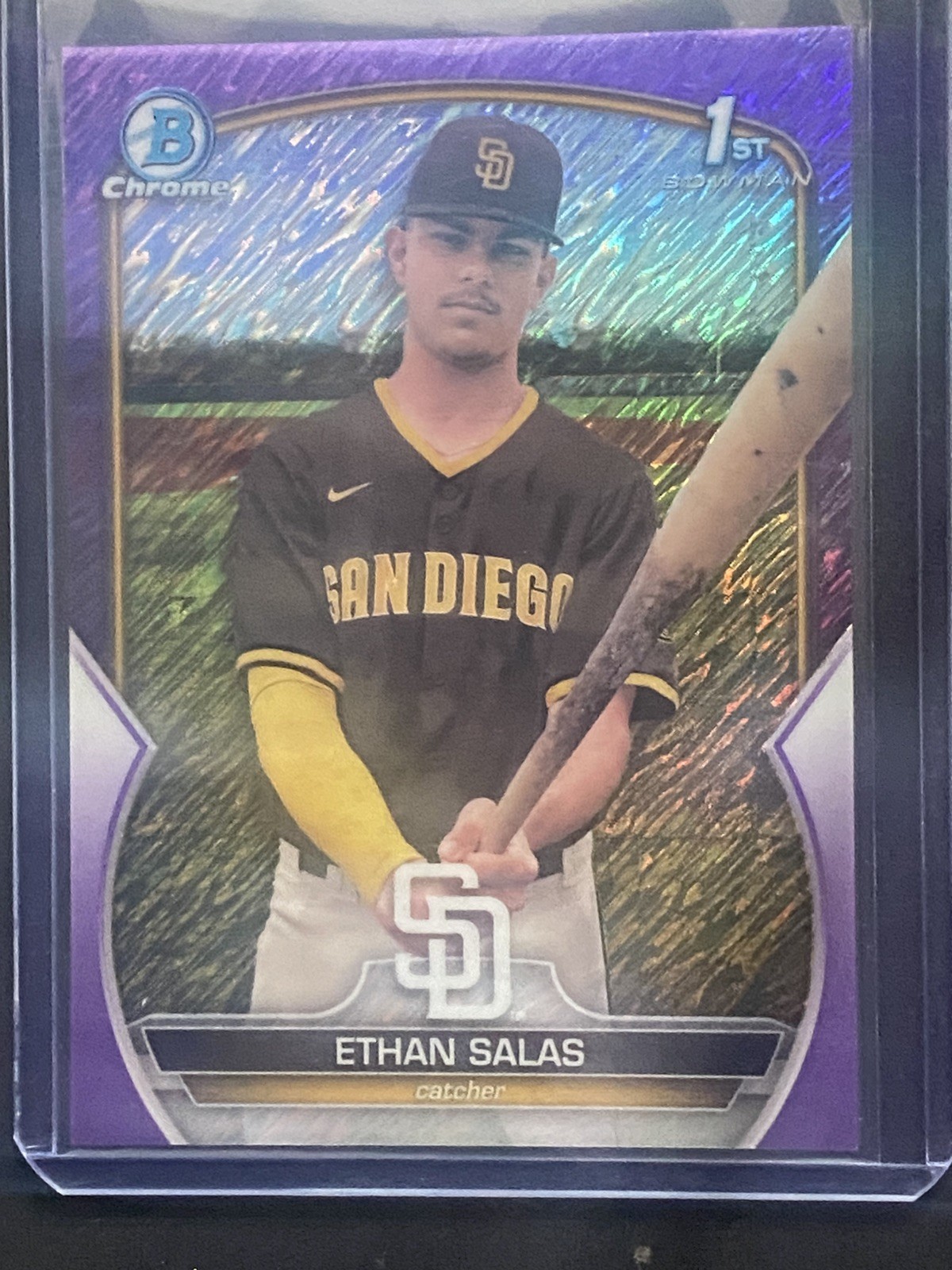 Ethan Salas 2023 Bowman Chrome 1st #BCP-171 Purple Shimmer Refractor #/250