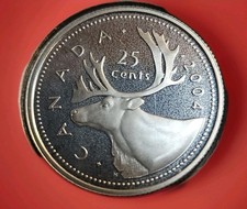 2004 🇨🇦  Canada 25c  Sterling Silver Proof .925  Quarter HEAVY CAMEO COINS 