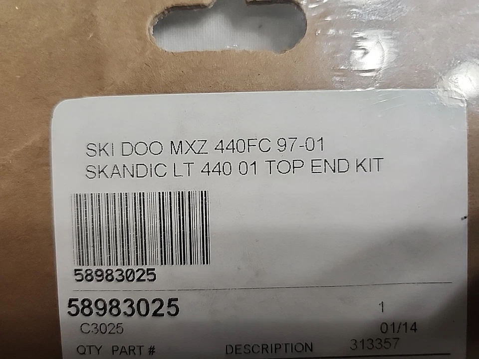 Kit de juntas de extremo superior Skidoo Mxz 440 refrigeradas por ventilador 1997-2001 Foto 3 de 3