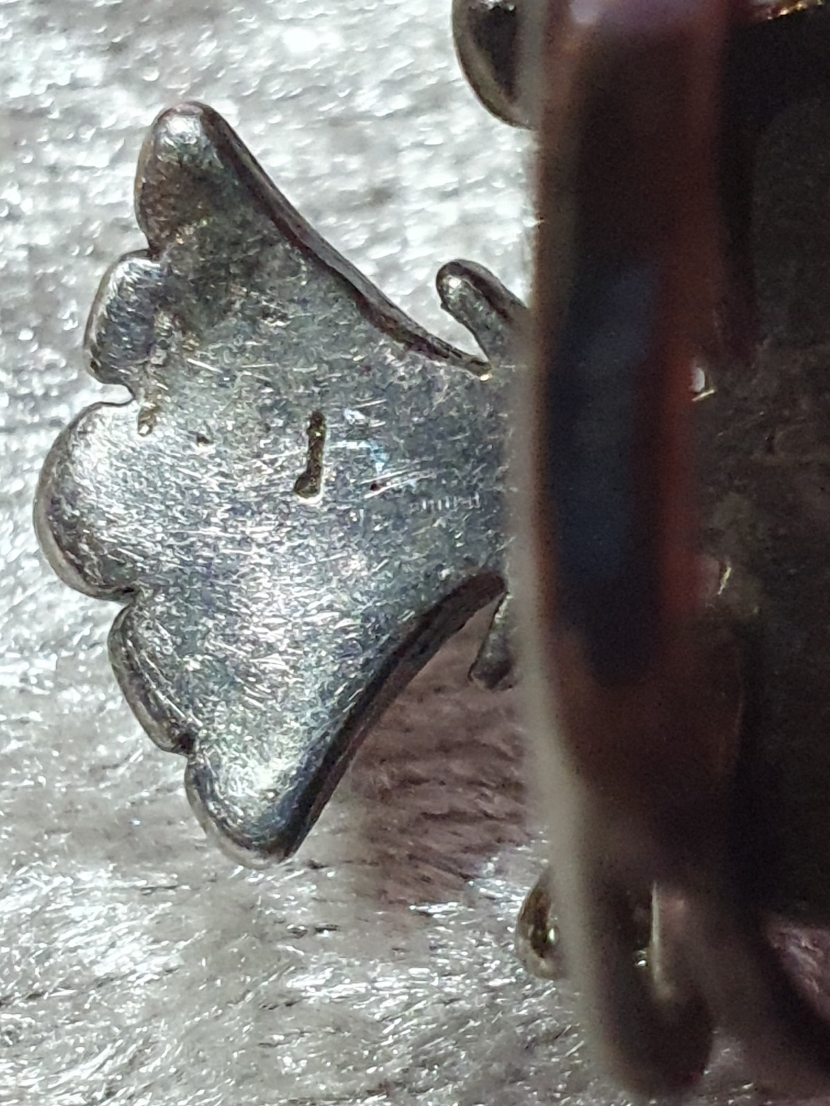 Native American Silver Turqoise Eagle Ring Unmark… - image 6