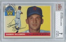 Harmon Killebrew 1955 Topps Rookie Card #124 BVG 7 Near Mint