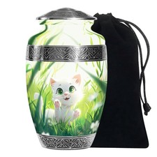 Baby Cat Decorative Urn for Ashes Adult Women  Men, Decorative Urn 10 Inch 