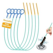 Reusable Drain Snake Hair Clog Remover, 30 inch Drain Cleaner Tool Pack  5