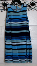 Loft Women's Dress Size L Multicolored Striped Sleeveless Round Neck
