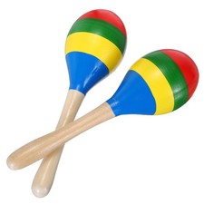 2 Pcs Wooden Maracas, 7.9 Inch Hand Maracas for Beginners, Red