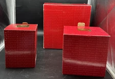 Vtg BNIB 3pc Lot Fitz & Floyd Christmas Enchanted Holiday-Candlestick/Box/Basket