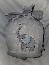 NEW Parents Choice Baby Blanket Gray Elephant Star Soft New