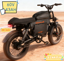 Electric Bike 6000W Peak 20inch Fat Tire Electric Motorbike 60V43AH E-bike 37MPH