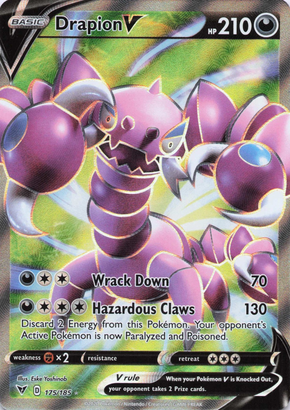 Drapion V (Full Art) #175/185 - Vivid Voltage Holo - Pokémon TCG - NM