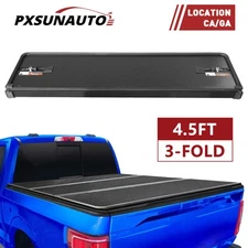 4.6FT For 2022-2024 Ford Maverick Hard Tri-Fold Tonneau Cover Truck Bed W/Lights