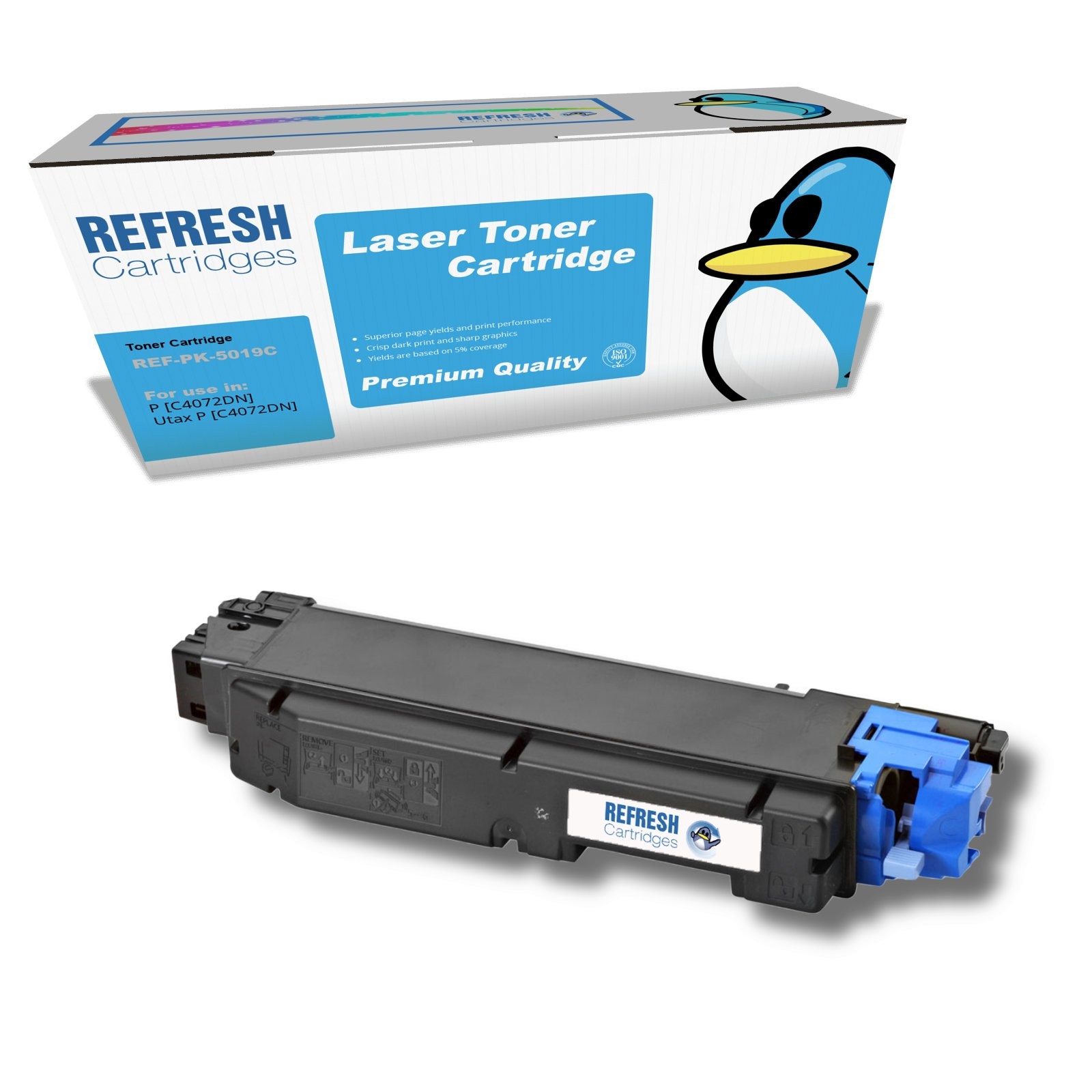 Refresh Cartridges Cyan PK-5019C Toner Compatible With Utax Printers