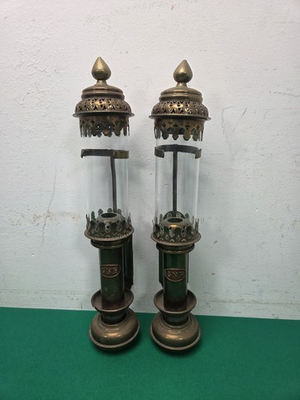 #ad Pair of GNR Great Northern Railway Wall Oil Lamps A F GBP 149.99