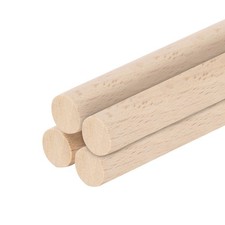 Wooden Dowel Rods, 12mm 1/2 x 6 Inch Round Wooden Rod for DIY,Pack of 4