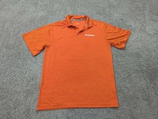 WhatABurger Polo Shirt Mens M Orange Striped Short Sleeve Employee Uniform