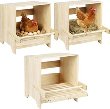 3 Pack Farmhouse Chicken Nesting Box Wooden E...