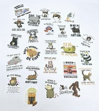 Cute Funny Animal Stickers Sayings Random Mix Lot of 25 Vinyl New