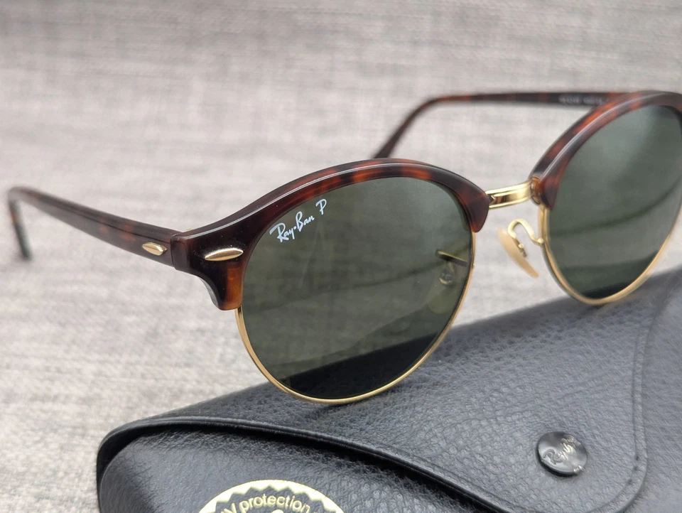 Ray-Ban Clubround Polarised Sunglasses RB4246 51mm Tortoiseshell / Green, photo 3 of 5