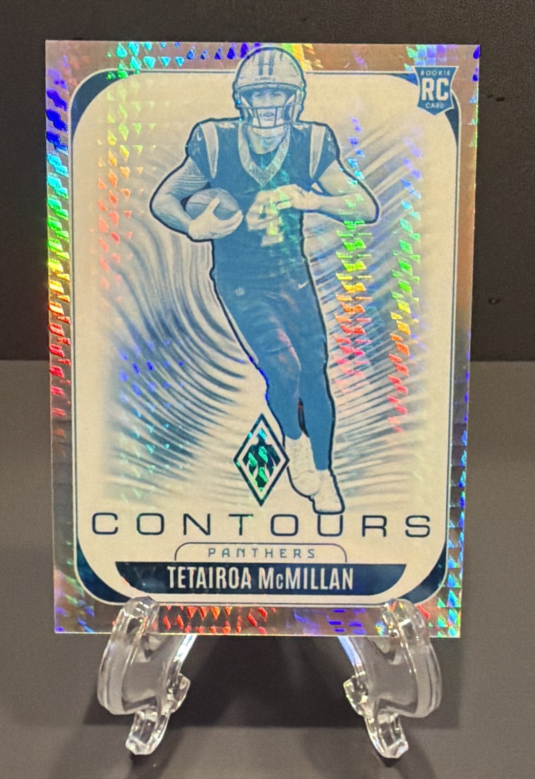 2025 Panini Phoenix - Contours Tetairoa McMillan #5 Silver Hyper /299 (RC)
