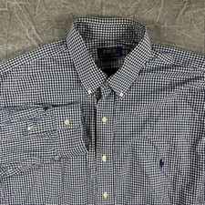 Polo Ralph Lauren Shirt Men's XLT Blue Checkered Gingham
